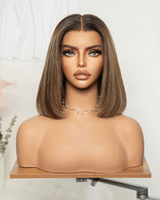 Load image into Gallery viewer, BROWN BALAYAGE HUMAN HAIR WIG 12 INCH - EVE