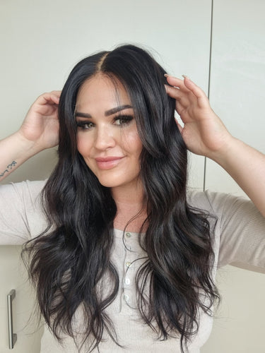 NATURAL BLACK HUMAN HAIR WIG 18 