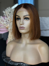 Load image into Gallery viewer, BROWN OMBRE HUMAN HAIR WIG 10 INCH - ESSIE