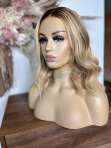 OMBRE BLONDE HUMAN HAIR WIG 14 " KAYLIA