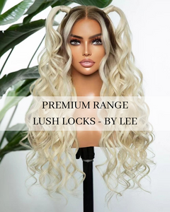 ROOTED BRIGHT BLONDE HUMAN HAIR WIG 22 " - SERAPHINA